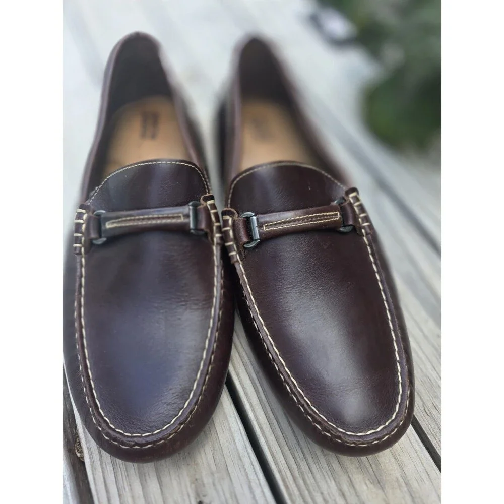 Men's Johnston & Murphy Brown Driving Shoes/Loafers Size 10M - Picture 1 of 7